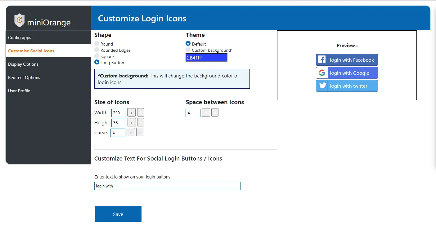 Social Login customize icons