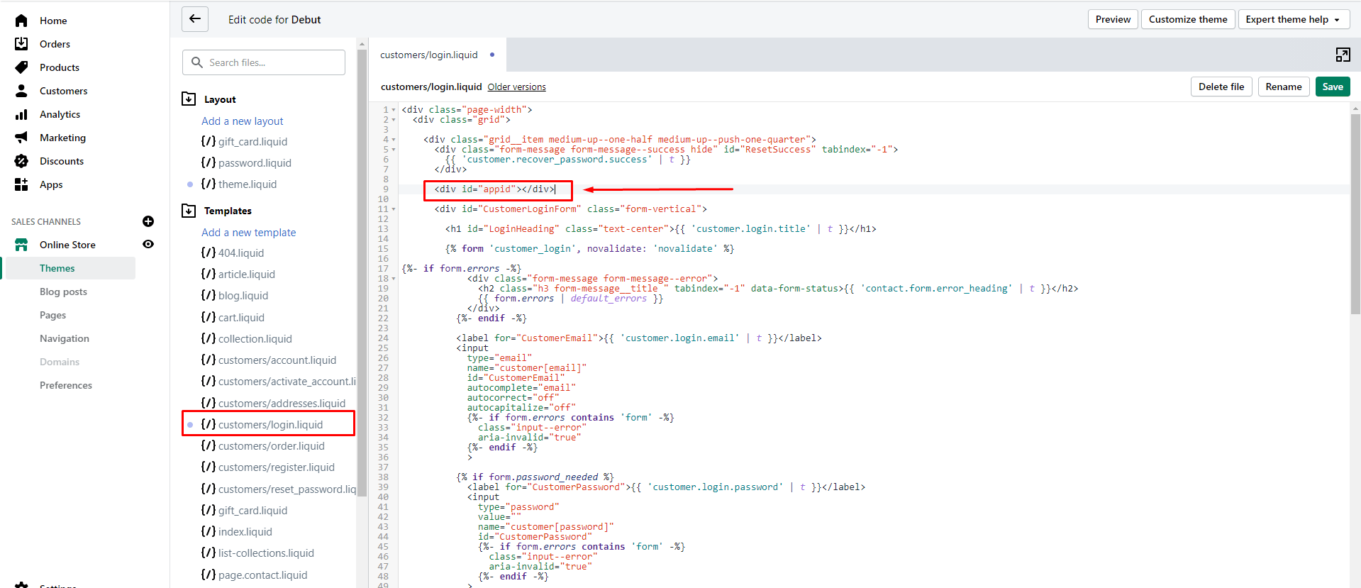 Social Login shopify shortcode