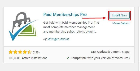 paid pro install WordPress Paid Membership Pro Login