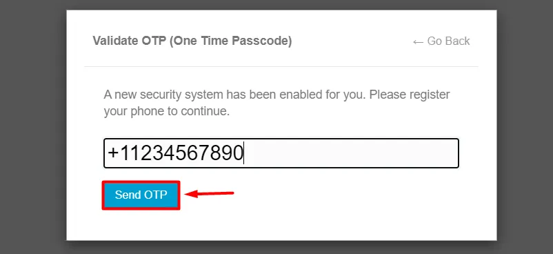 OTP Verification Enter Phone Number