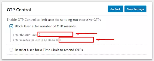 OTP Verification limit OTP Request