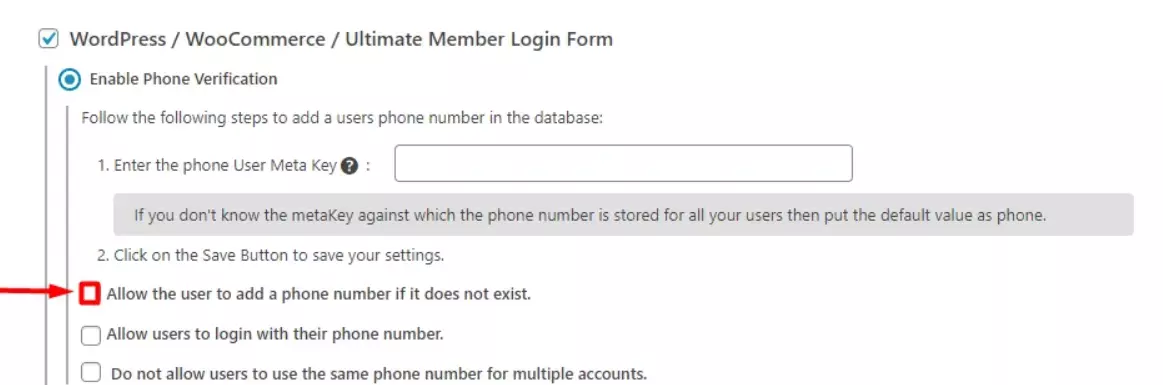 OTP Verification WordPress Ultimate Member WooCommerce Login Form Add Phone Number