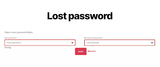 OTP Verification new password confirm password save button