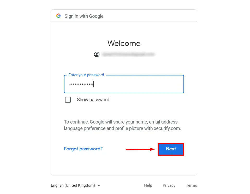 OTP Verification Enter Password