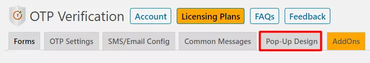 OTP Verification Ultimate Member Profile Account Page Form Pop-up design