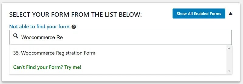 OTP Verification WooCommerce Registration Form Select Form