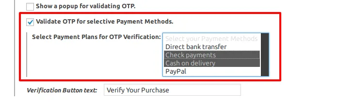 OTP Verification SMS Notification WooCommerce CheckOut Payment Plans