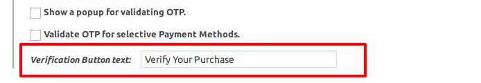 OTP Verification SMS Notification WooCommerce CheckOut Verification Button Text