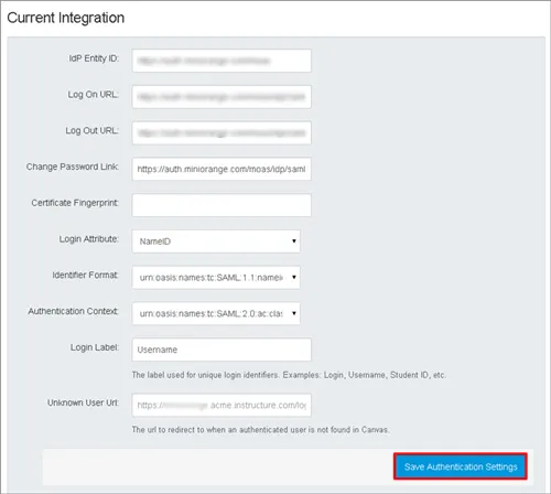 SAML Single Sign-On (SSO) Login Canvas Lms (SP) - new saml configuration in Canvas LMS as sp