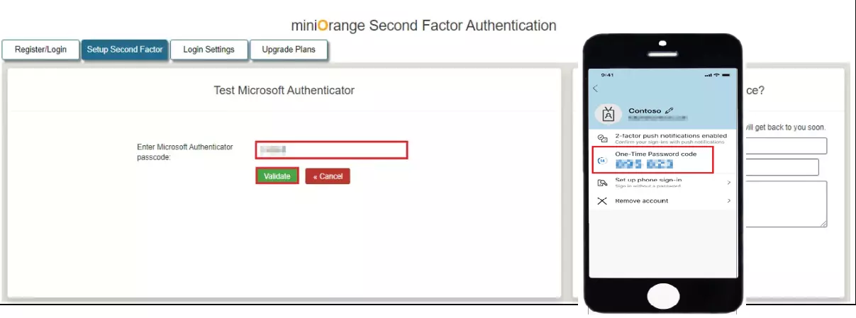 Joomla 2 Factor Authentication (2fa) (mfa) with Microsoft authenticator Enter the Passcode