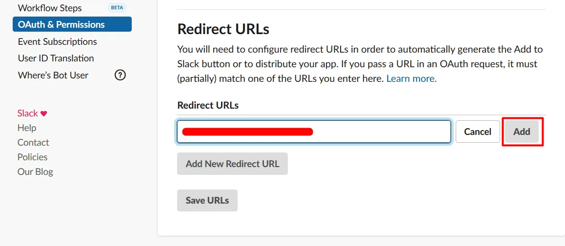 Configure OAuth/OpenID/OIDC Single Sign On (SSO) Slack SSO redirect urls