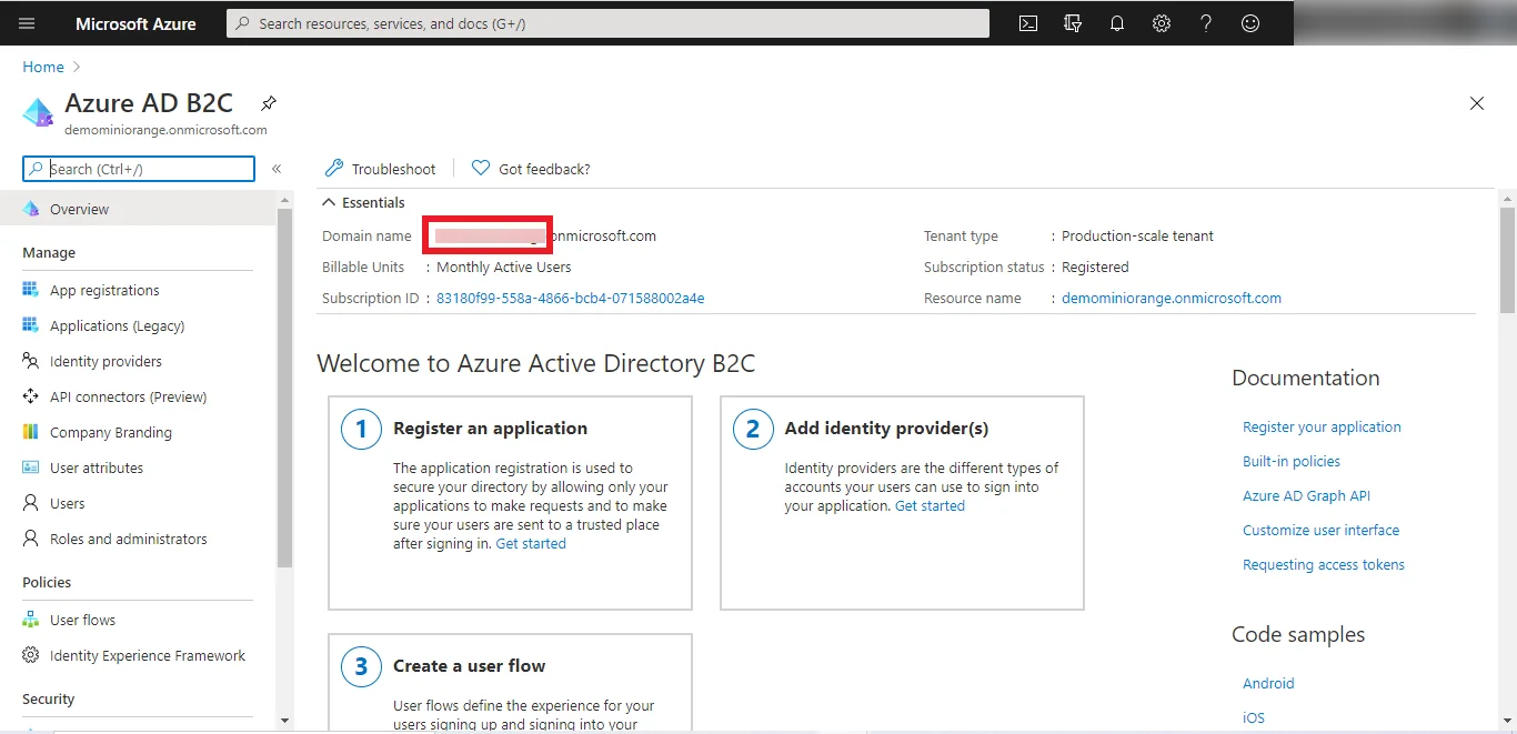 Azure AD B2C Single Sign-on (SSO) - Generate Key
