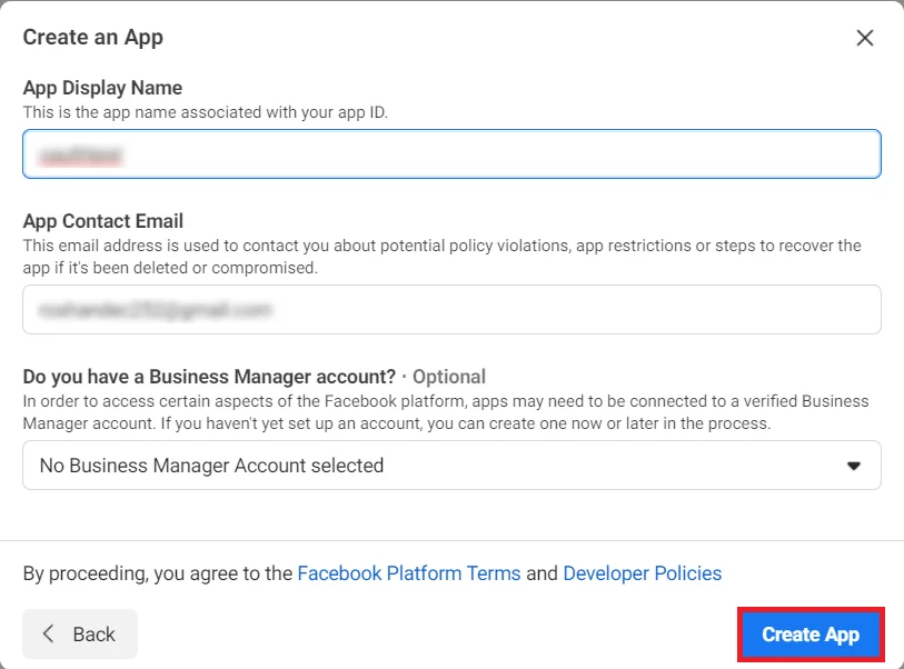 Joomla Facebook OAuth SSO, Enter Details of application
