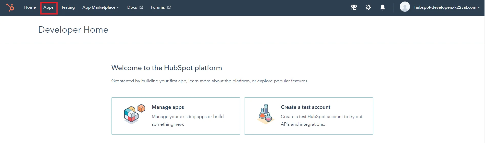 Hubspot Single Sign-On (SSO) OAuth - goto apps tab