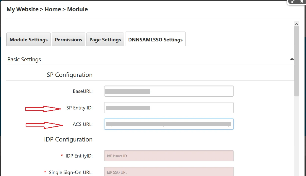 dnn SAML Single Sign-On (SSO) upload metadata