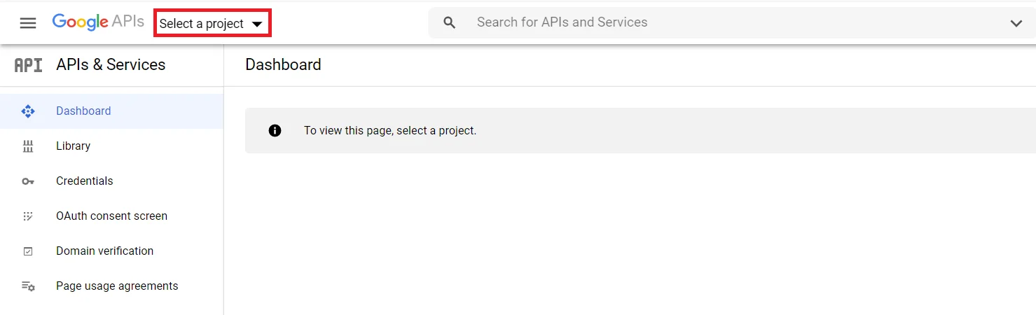 nopCommerce OAuth Single Sign-On (SSO) using Google as IDP - Select Project