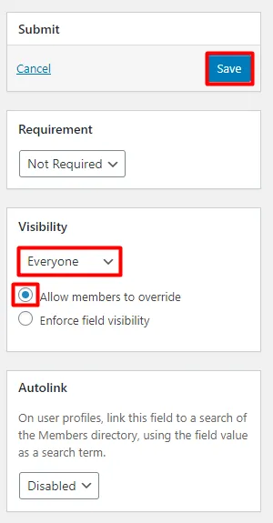 OTP Verification BuddyPress Registration visibility everyone
