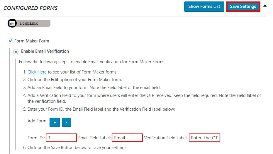 OTP Verification Form Maker Form FormID Email Phone