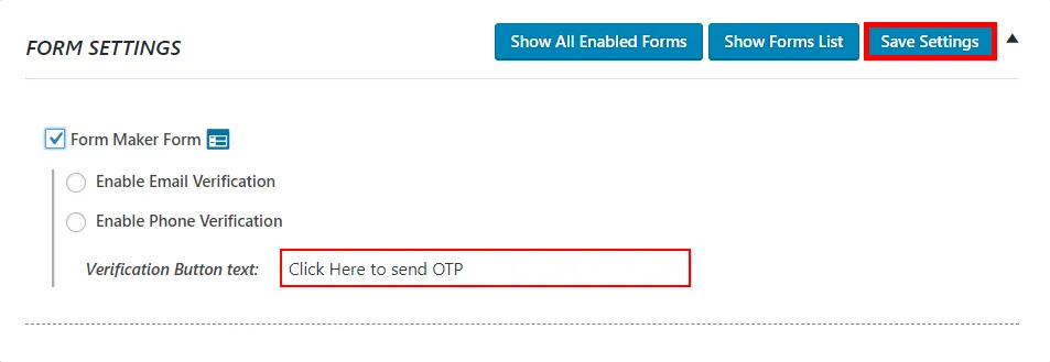 OTP Verification Form Maker Form verification button