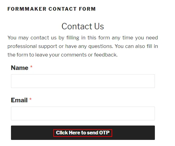 OTP Verification Form Maker Form verification button input text
