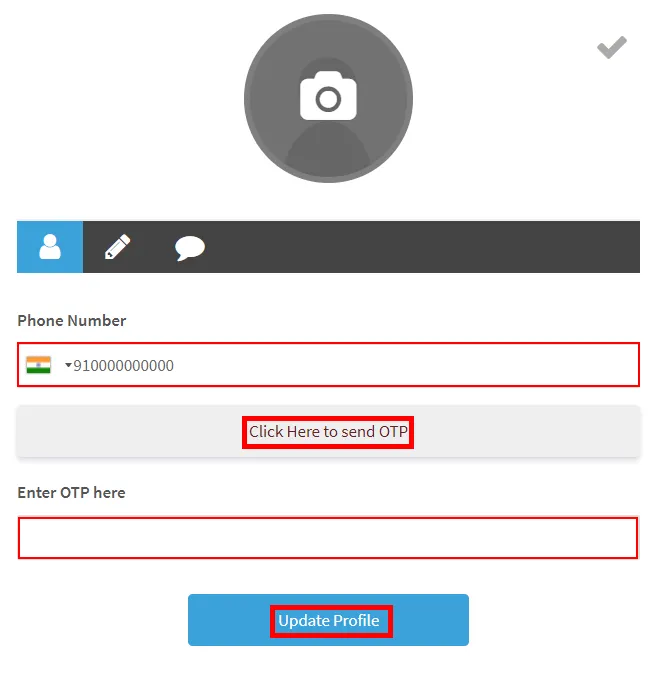 OTP Verification Ultimate Member Profile Account Page Form Profile Page Send OTP