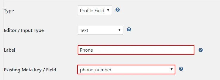 UserProfile Made Easy Registration Form Name Description