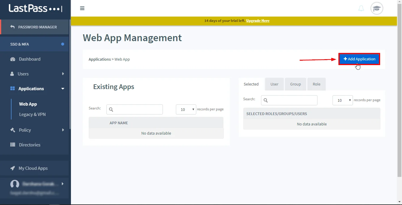 create new app for LastPass Magento SAML SSO
