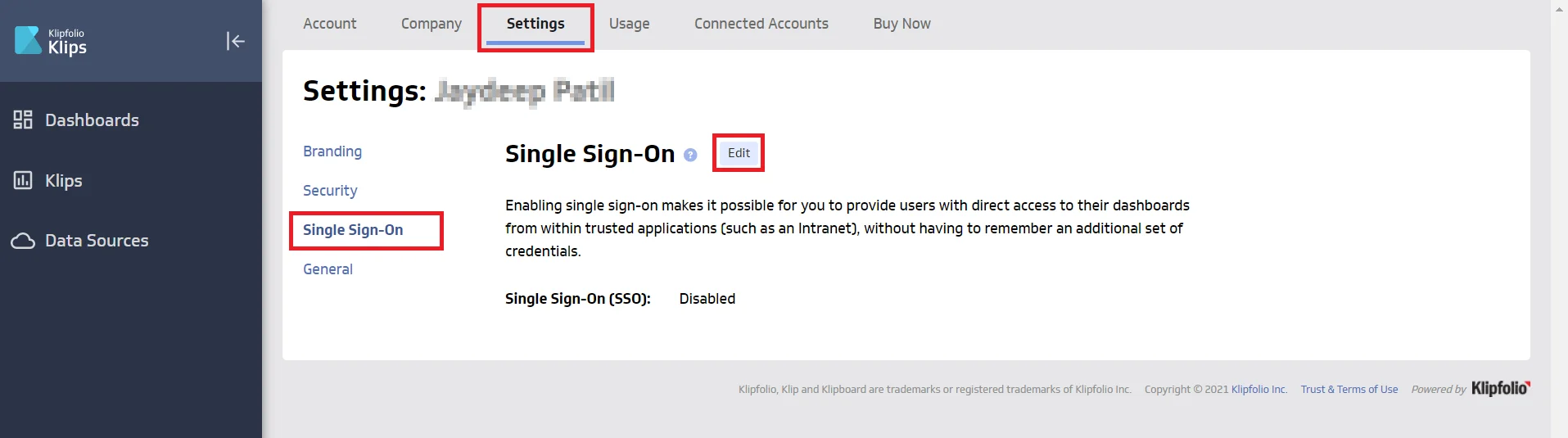  Integration of Klipfolio SAML Single Sign-On using Joomla as IDP 