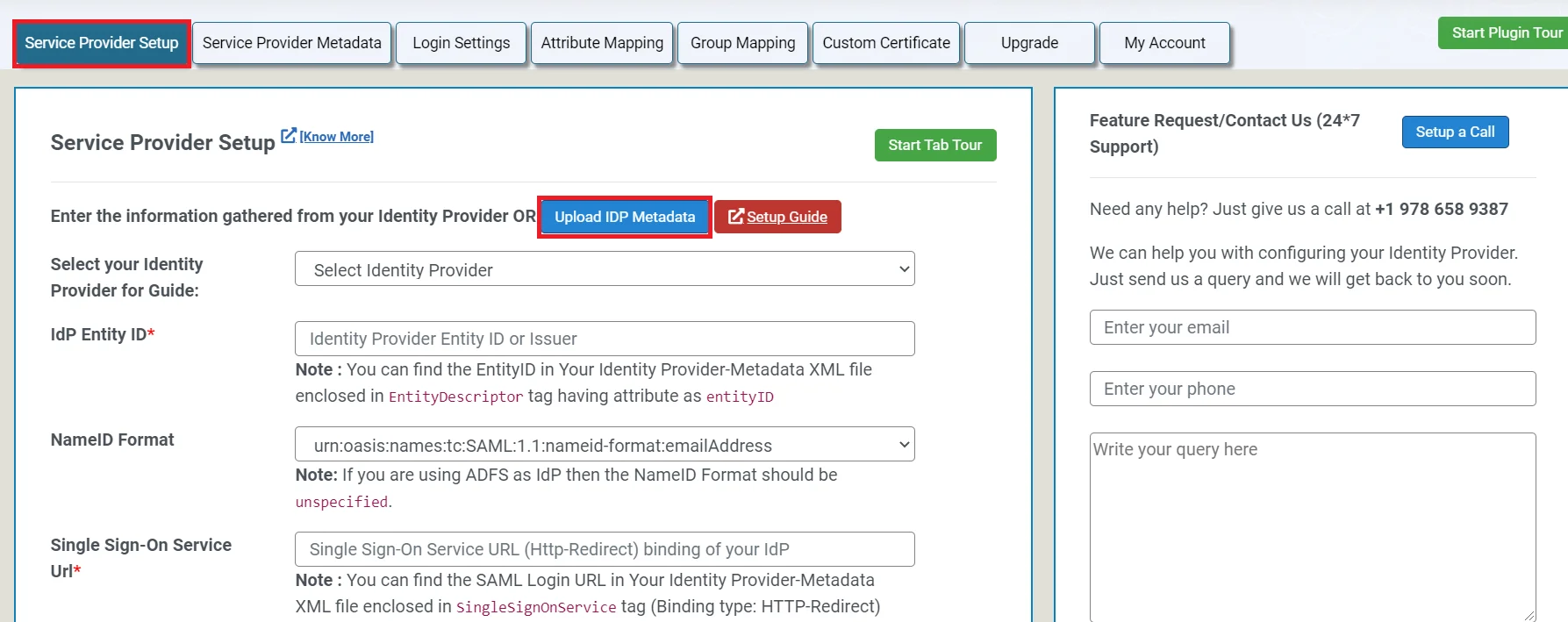 Joomla Single Sign On SSO SAML SP, Upload Metadata