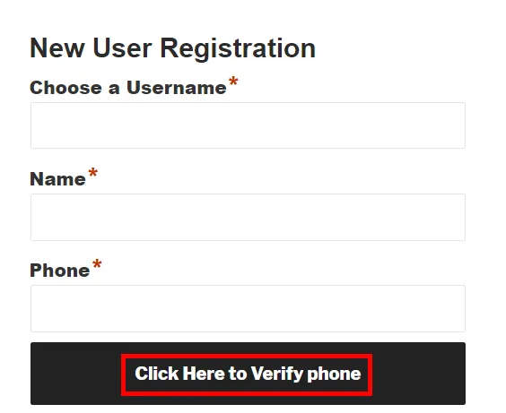 OTP Verification WP Members Click to Veryify