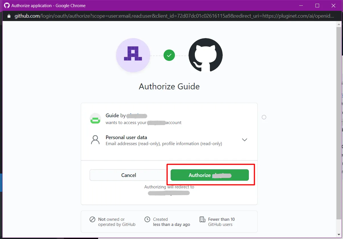 authorize github sign in