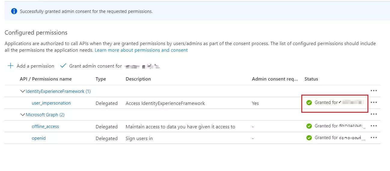SAML Single Sign-On (SSO) using Azure AD B2C as Identity Provider (IdP),for SAML 2.0 Azure AD B2C,Status of admin access