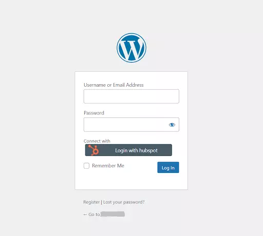 Hubspot WordPress social login button display