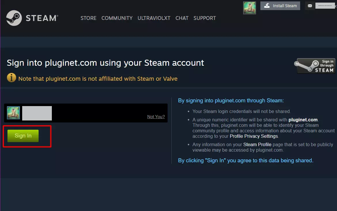 Login to steam to enable WP steam login