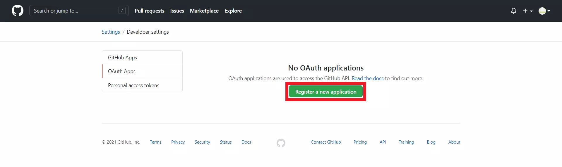 github shopify login click on register a new application
