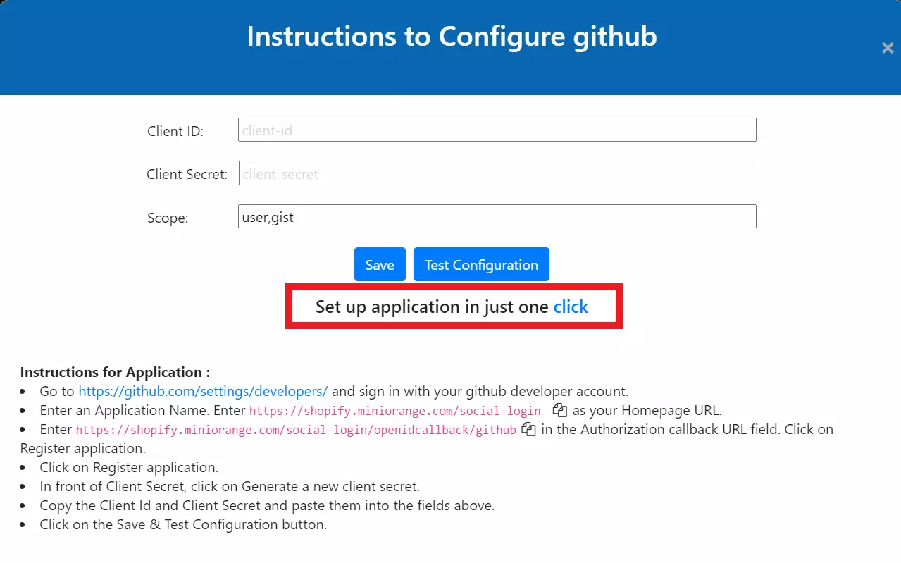 enable github shopify social login for shopify with one click
