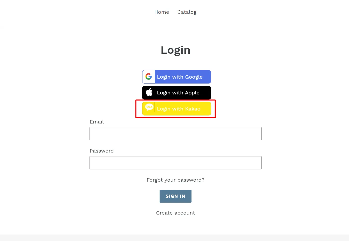 kakao talk login on shopify has been enabled