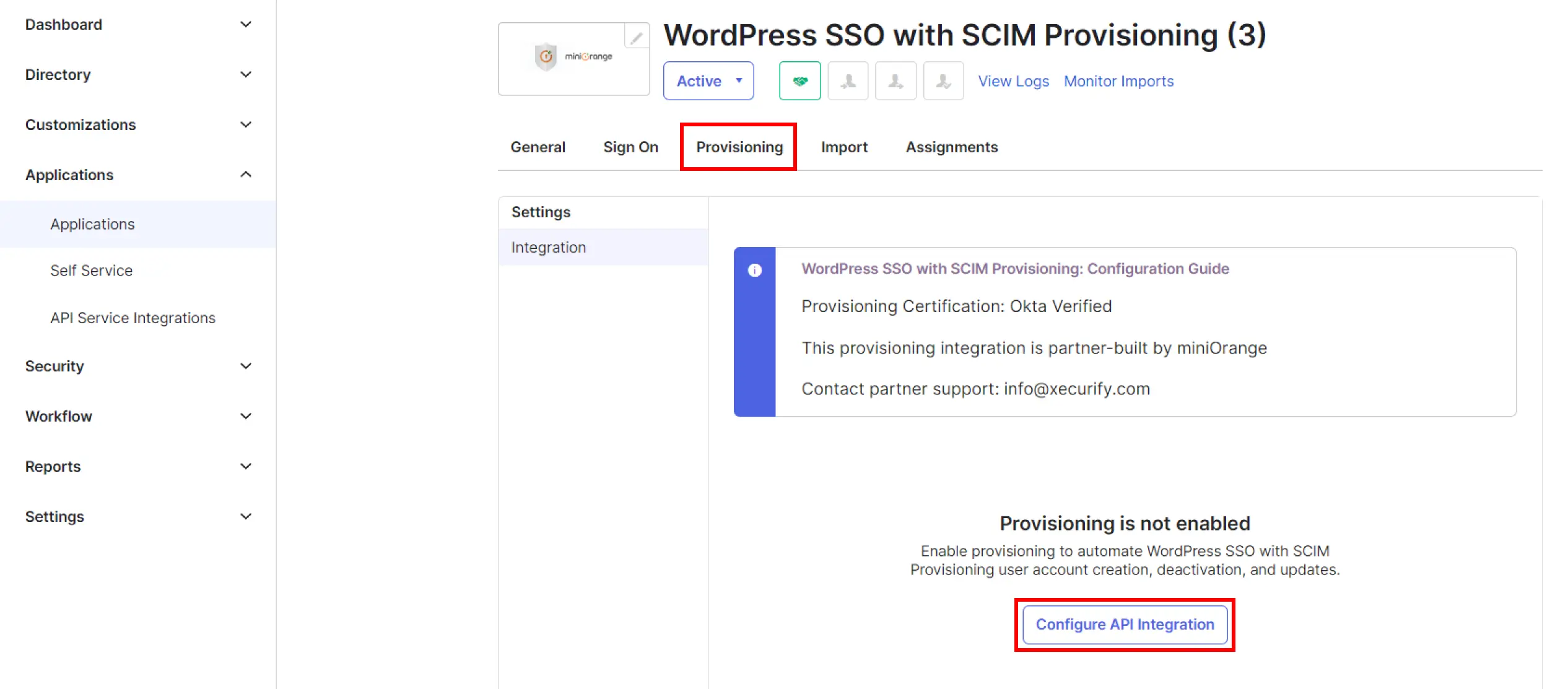 Scim User Provisioning - Configure API Integration