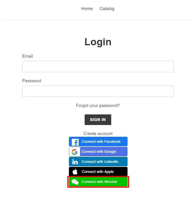 Wechat login icon on shopify
