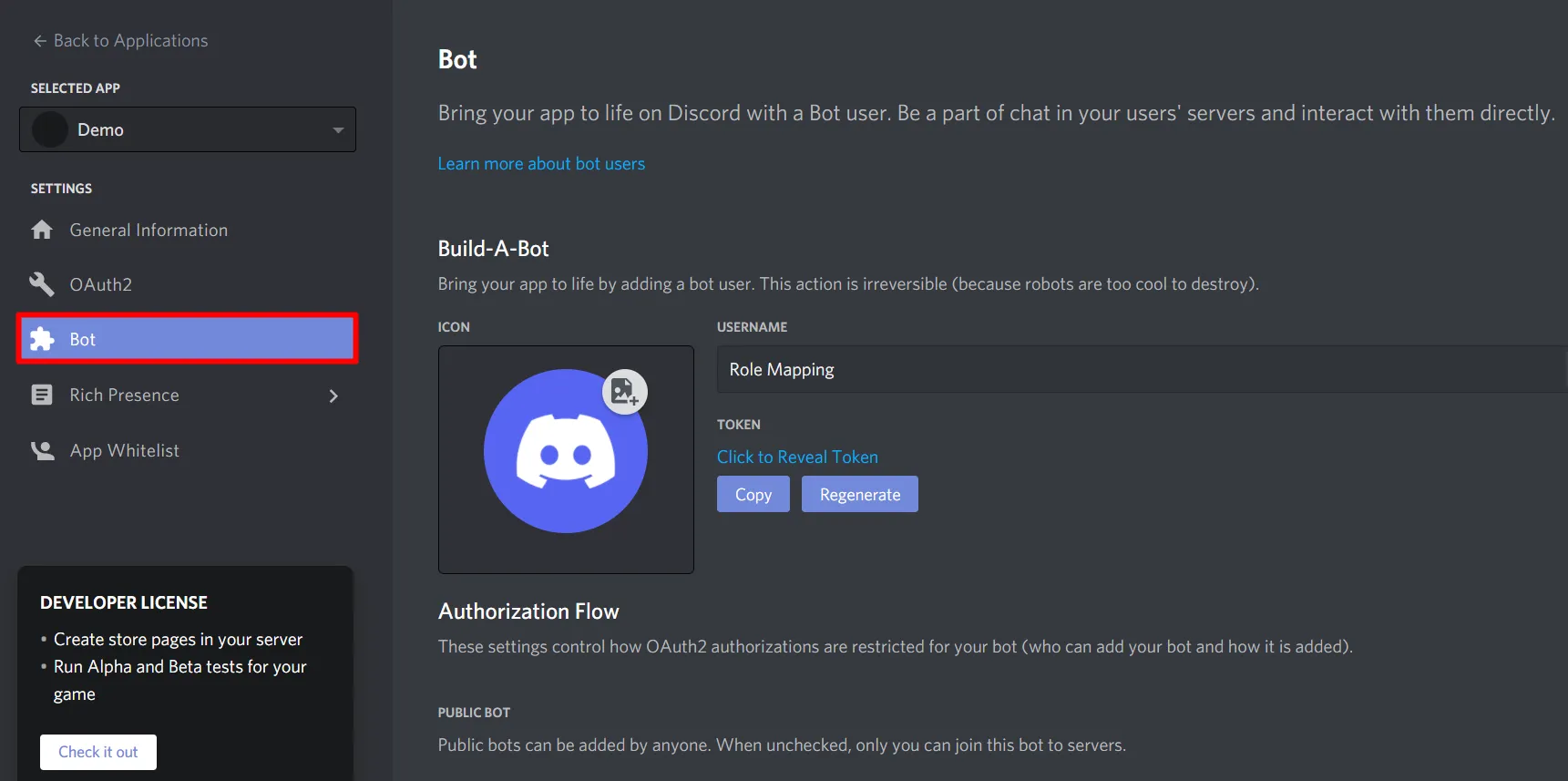 go to Bot section in discord dashboard