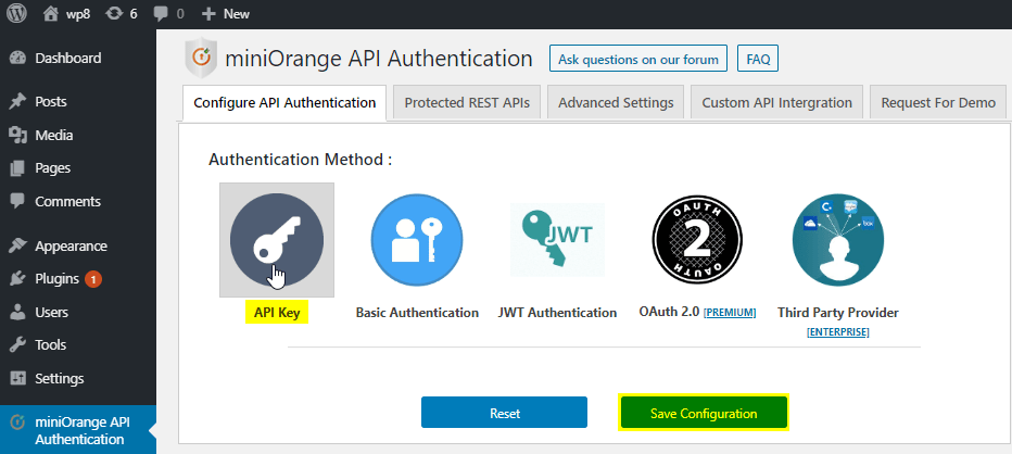 WordPress Rest API - API Key Authentication