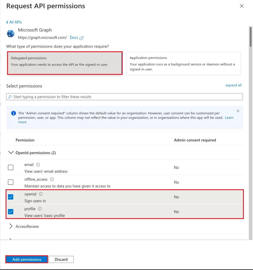 Azure AD oauth SSO shopify - request aAPI Permission