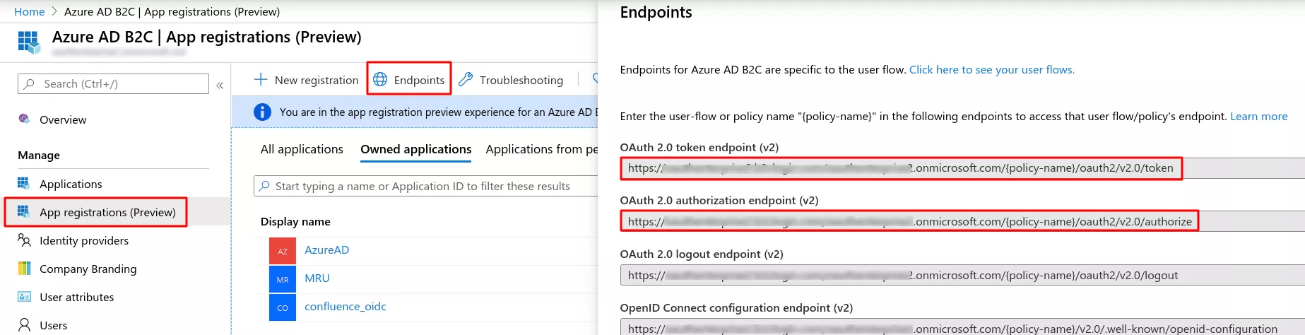 Microsoft Azure b2c Single Sign On (sso) Login : azure-b2c-endpoints
