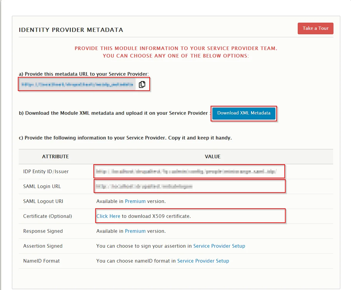 drupal idp metadata tab talentlms as sp