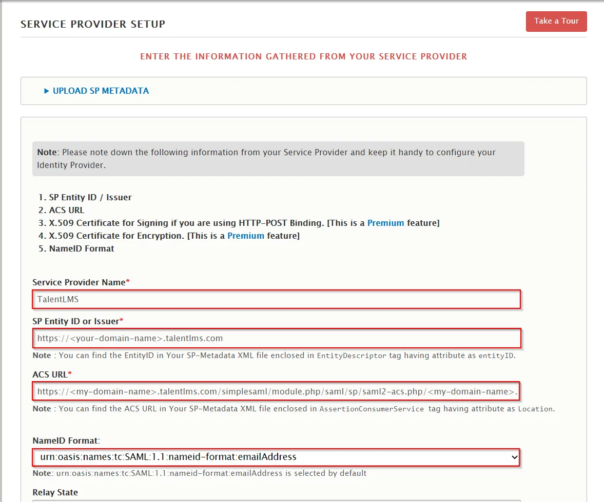 drupal service provider setup tab