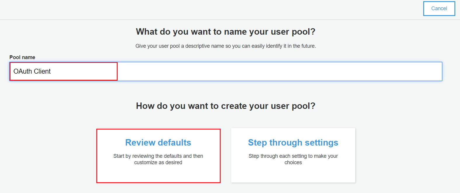 AWS cognito SSO Login Review Defaults for Shopify SP