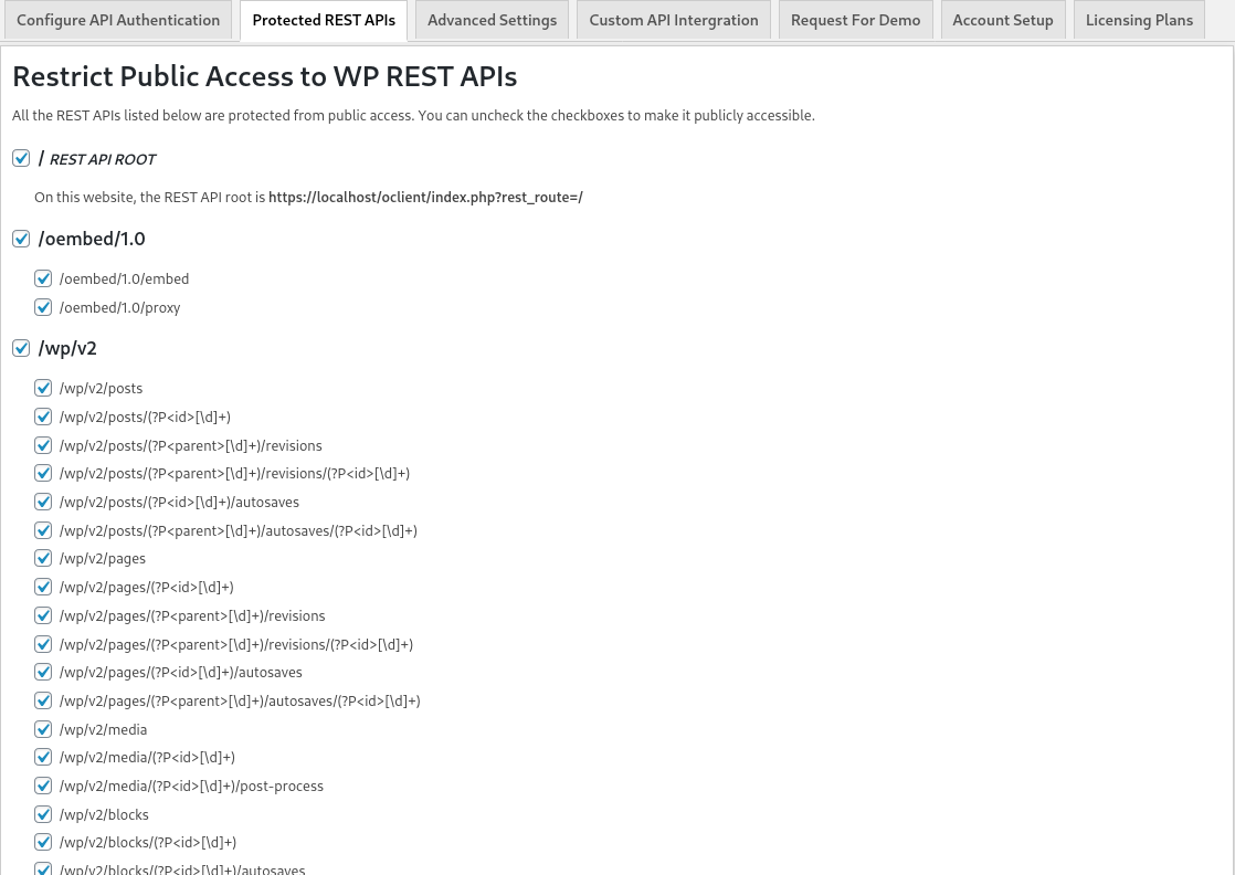 WordPress Rest API - protected rest apis