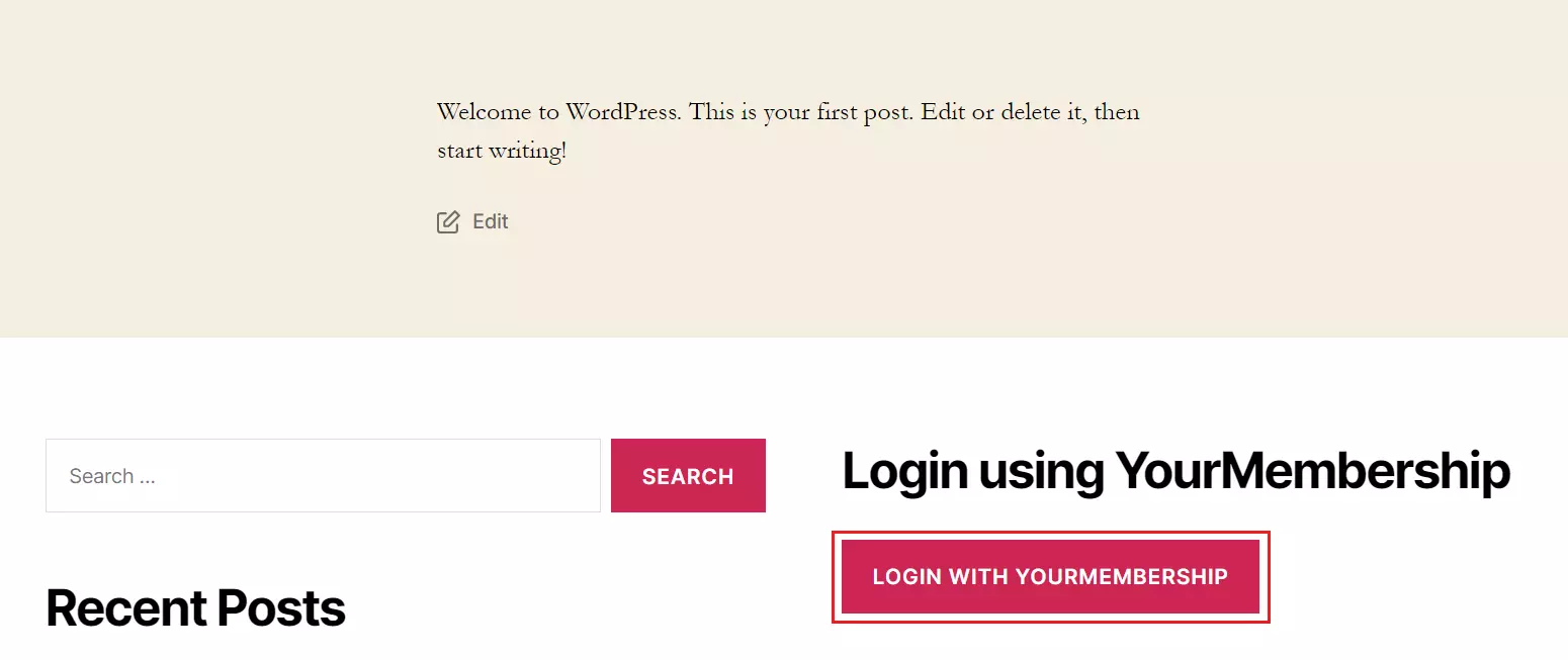 WordPress YourMembership Single Sign-On (SSO) login widget