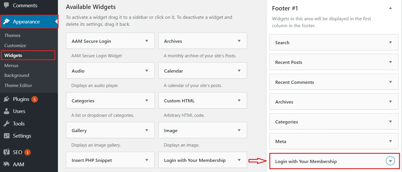 WordPress YourMembership Single Sign-On (SSO) add login widget