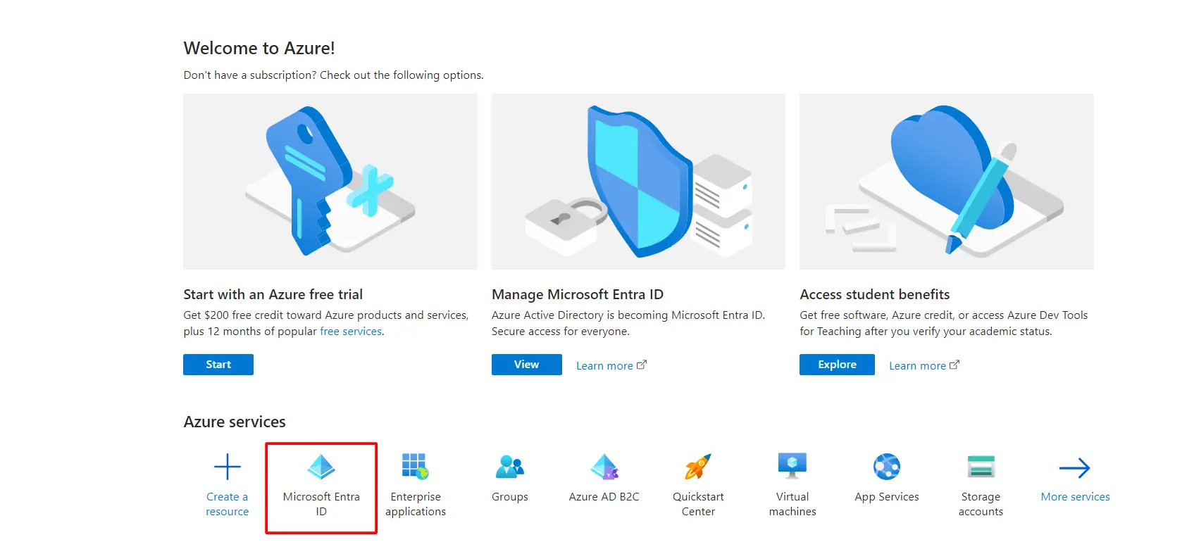 Azure AD user sync with WordPress - Home Screen
